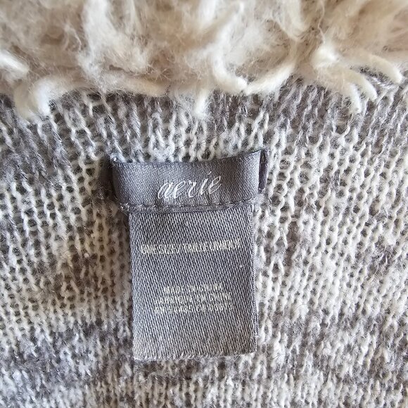Aerie Hooded Sweater Shawl/Cape - Grey/White - One Size - Picture 3 of 9